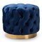 Baxton Studio Valeria Blue Velvet Upholstered Gold-Finished Button Tufted Ottoman 152-9376 - alternate 1